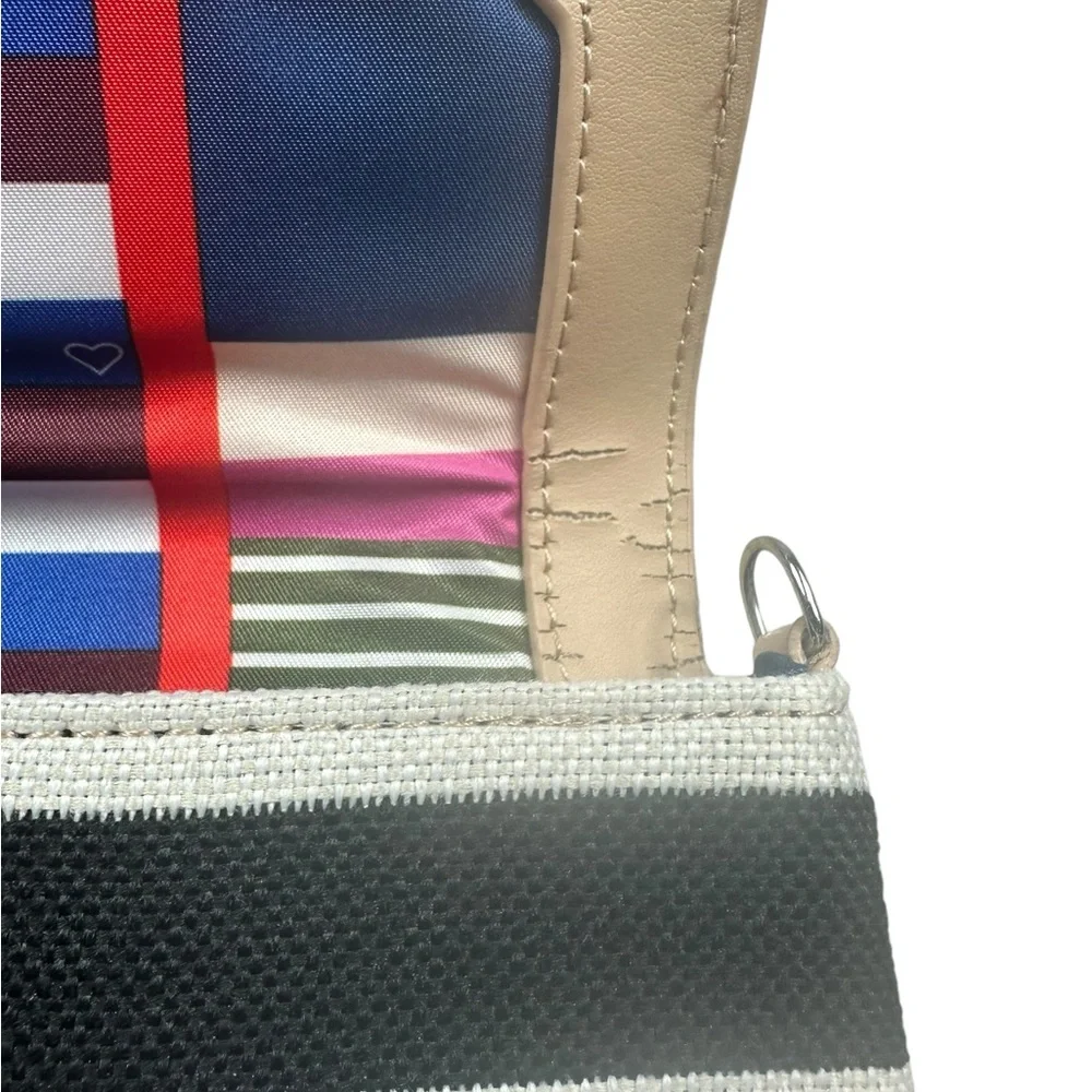 STELLA & DOT: Always By Your Side Striped Clutch Purse Small Handbag